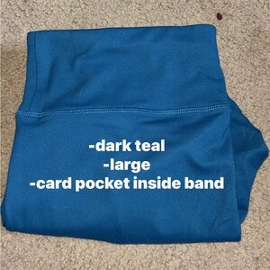 Dark Teal Leggings with Card Pocket
